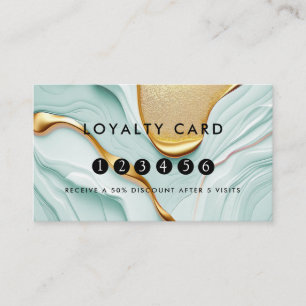 Tarjeta De Visita Lealtad 5 uñas azotan Purpurina de belleza oro