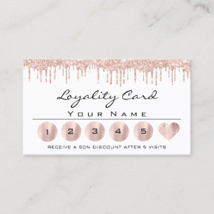 Tarjeta De Visita Lealtad 6 Esteticista MAKEUP Rosa Lash Cardíaco Bl
