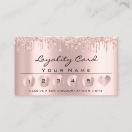 Tarjeta De Visita Lealtad 6 Esteticista MAKEUP Rosa Lash cardíaco ro