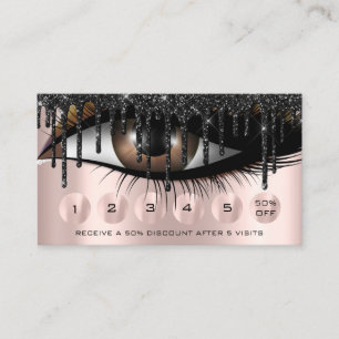 Tarjeta De Visita Lealtad 6 Extensión de la peluquería de maquillaje