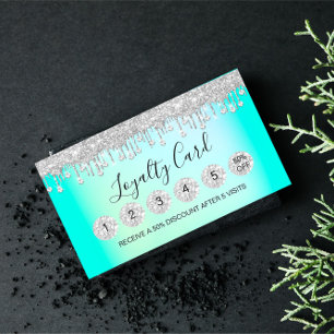 Tarjeta De Visita Lealtad 6 Makeup Esteticista Eyelash Diamond Drips