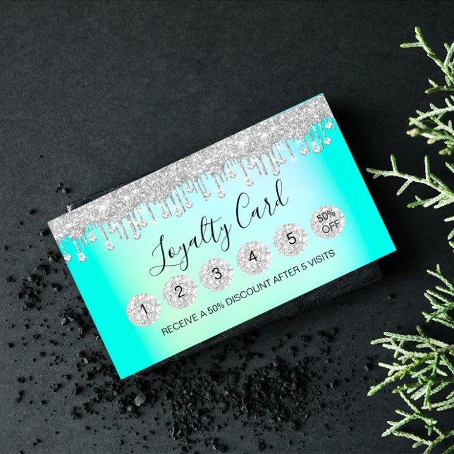 Tarjeta De Visita Lealtad 6 Makeup Esteticista Eyelash Diamond Drips (Subido por el creador)