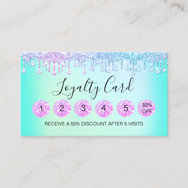 Tarjeta De Visita Lealtad 6 Makeup Esteticista Eyelash Perforaciones (Anverso)