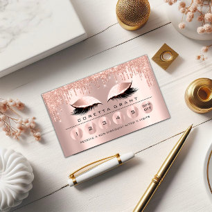 Tarjeta De Visita Lealtad 6 Makeup Esteticista Eyelash Rosas Dris