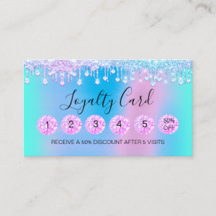 Tarjeta De Visita Lealtad 6 Makeup Estético Eyelash Diamantes rosas