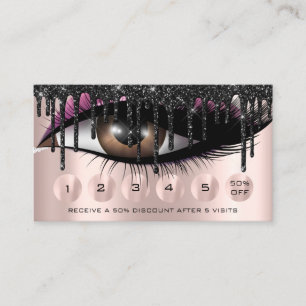 Tarjeta De Visita Lealtad 6 Makeup Glam maquillaje Extensión Eyelas
