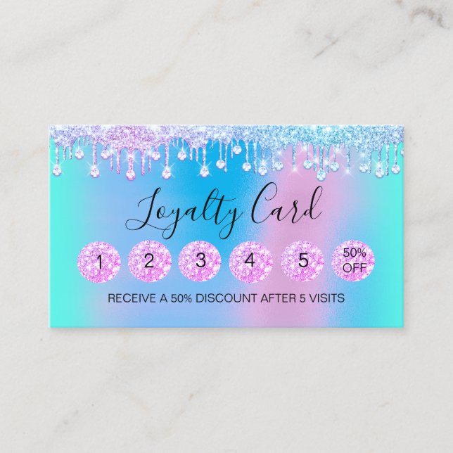 Tarjeta De Visita Lealtad 6 Maquillaje Esteticismo Eyelash Diamantes (Anverso)