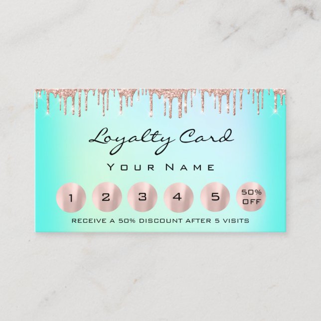 Tarjeta De Visita Lealtad 6 Maquillaje Esteticista Eyelash Rosa Océa (Anverso)