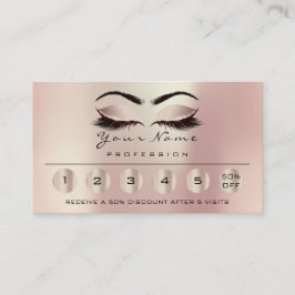 Tarjeta De Visita Lealtad 6 Maquillaje Eyebrow Ojos Azotes Purpurina