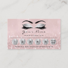 Tarjeta De Visita Lealtad 6 Maquillaje Ojos de los ojos Lázagos Rosa