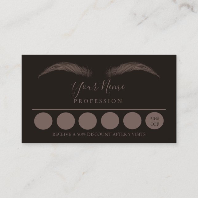 Tarjeta De Visita Lealtad 6 Maquillaje Ojos De Ojos De Luces (Anverso)