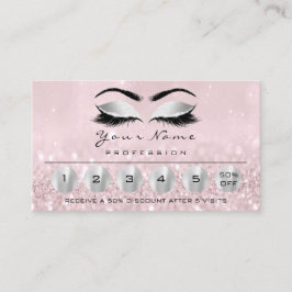 Tarjeta De Visita Lealtad 6 Maquillaje Ojos Ojos Gritos Rosa Gris