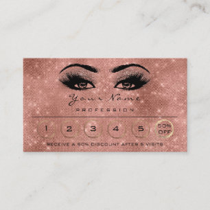 Tarjeta De Visita Lealtad 6 Maquillaje Ojos Ojos Lágrimas Rosa Chisp