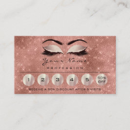 Tarjeta De Visita Lealtad 6 Maquillaje Ojos Ojos Lágrimas Rosa Chisp