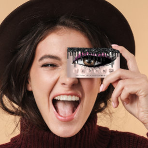 Tarjeta De Visita Lealtad 6 Maquillaje Rosa Extensión Eyelash