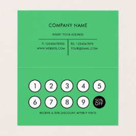 Tarjeta De Visita Lealtad a la esmeralda Minimalista moderna