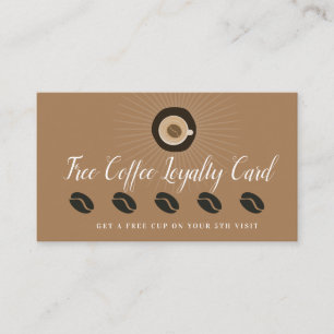 Tarjeta De Visita Lealtad a la recompensa del café gratis
