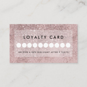 Tarjeta De Visita Lealtad al Salón Purpurina Rosegold Moderno