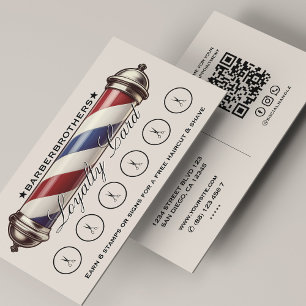 Tarjeta De Visita Lealtad de arena azul blanca y azul retro