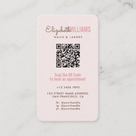 Tarjeta De Visita Lealtad de código QR para uñas y pestañas profesio