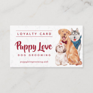 Tarjeta De Visita Lealtad de Dog Groomer Walker Sitter