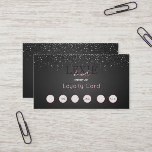 Tarjeta De Visita Lealtad de Estilista de Cabello Minimalista y Eleg