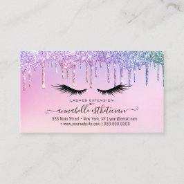 Tarjeta De Visita Lealtad de extensión de eyelash holográfico purpur