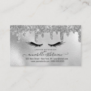 Tarjeta De Visita Lealtad de la extensión de Eyelash plateado purpur