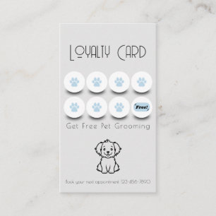 Tarjeta De Visita lealtad de la garra de perro de peluquería de masc