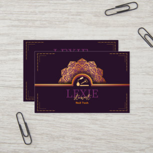 Tarjeta De Visita Lealtad de Técnica de Uñas Elegante y con Clase