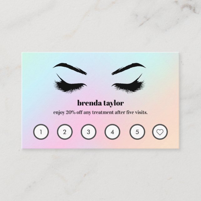 Tarjeta De Visita Lealtad del Personalizado Holográfico Browbar Eyel (Anverso)