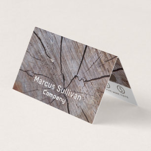 Tarjeta De Visita Lealtad doble de madera marrón rota
