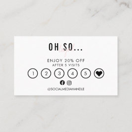 Tarjeta De Visita Lealtad estética de belleza con guión rosado de bo