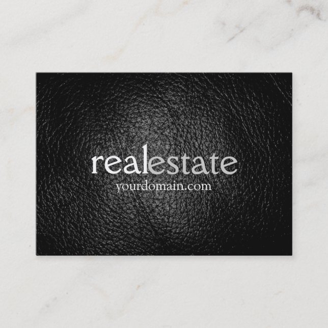 Tarjeta De Visita Leather Chubby Real Estate Agent Business Card (Anverso)