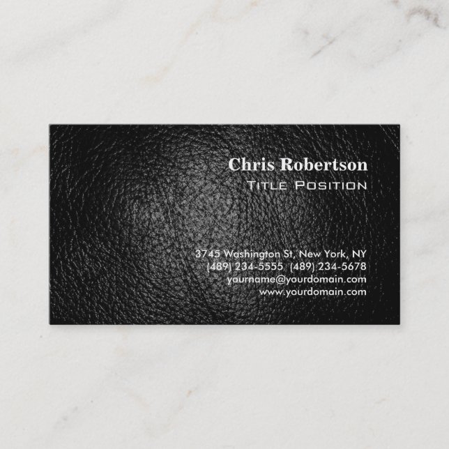 Tarjeta De Visita Leather Effect Moderno Moda Charming Business Card (Anverso)