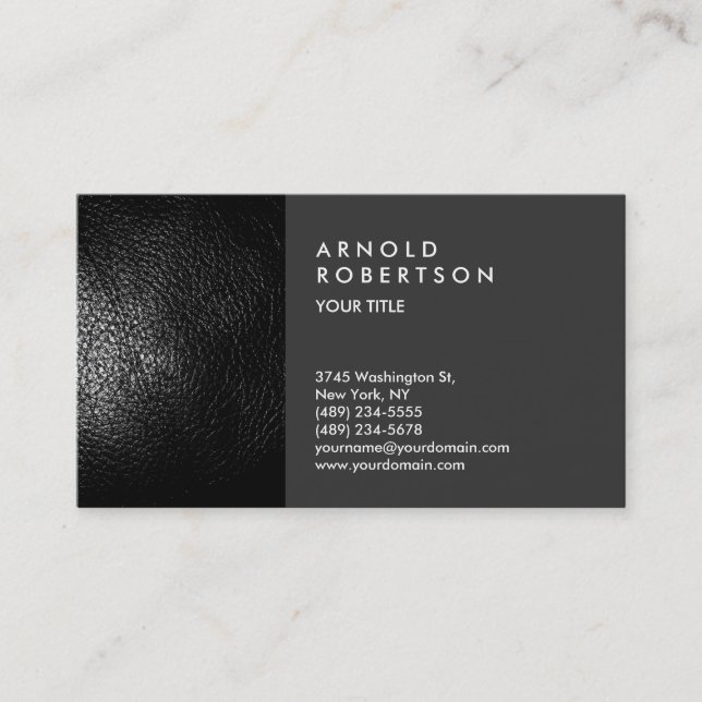Tarjeta De Visita Leather Effect Trendy Professional Business Card (Anverso)