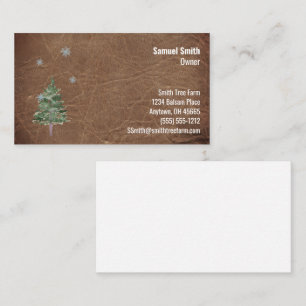 Tarjeta De Visita Leather Look Balsam Fir Tree Seven Line Personaliz