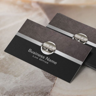 Tarjeta De Visita Leather profesional y abogado Metalizado