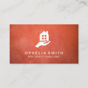 Tarjeta De Visita Leather Real Estate   Agente Realtor