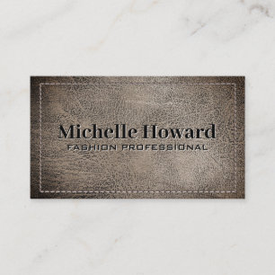 Tarjeta De Visita Leather Worn   Stitching
