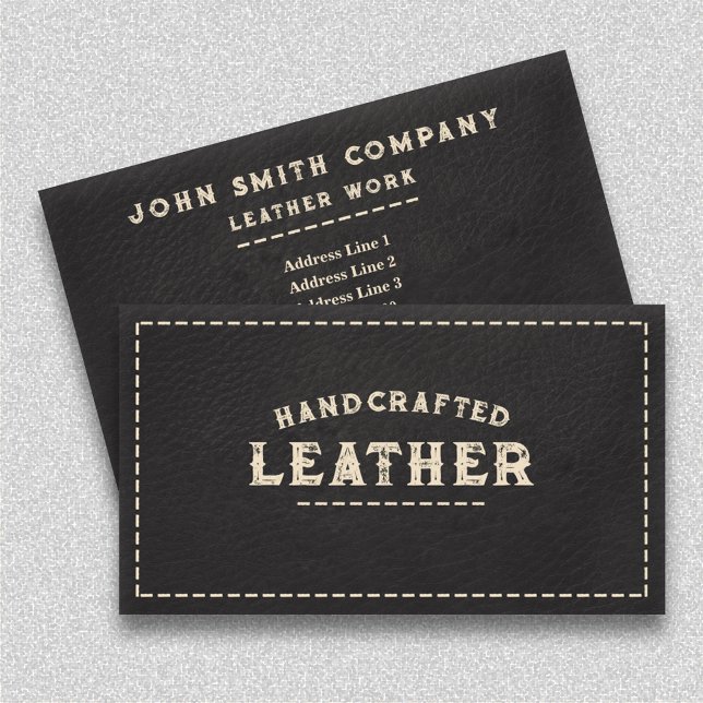 Tarjeta De Visita Leatherworker Craftsman Black (Leatherworker Craftsman Black Business Card)