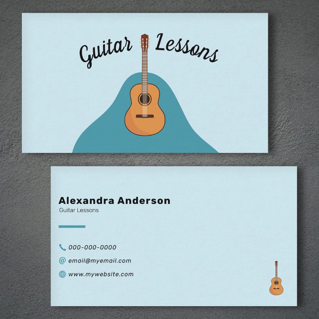 Tarjeta De Visita Lecciones de guitarra acústica (Acoustic Guitar Lessons Business Card)