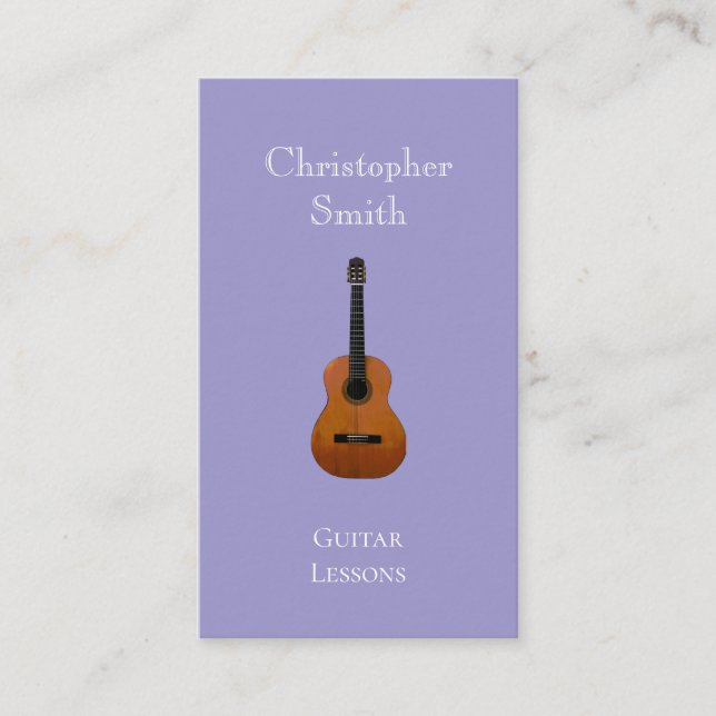 Tarjeta De Visita Lecciones de guitarra de instrumentos musicales Pú (Anverso)
