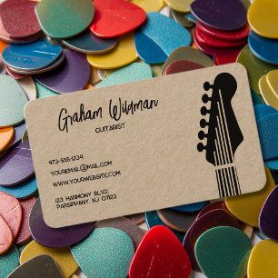 Tarjeta De Visita Lecciones de Guitarra Eléctrica Músico Profesor de