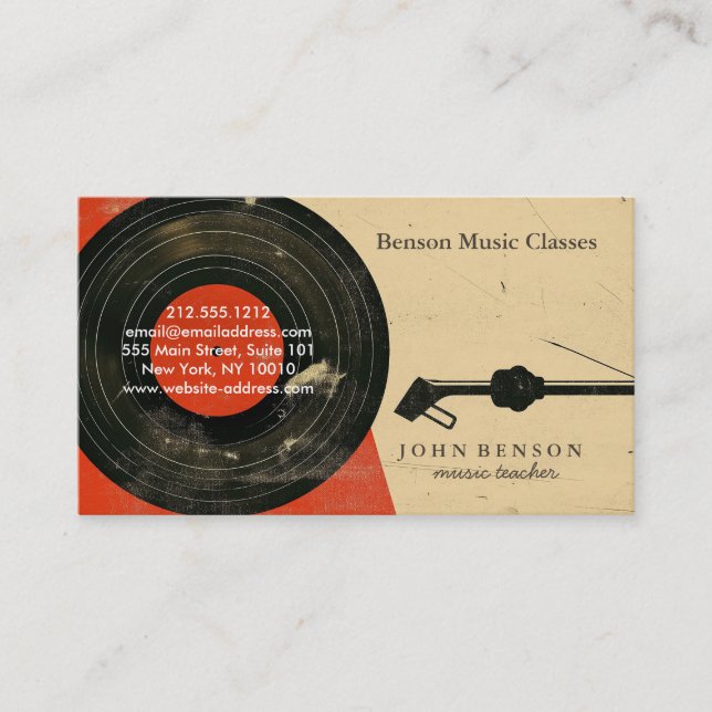 Tarjeta De Visita Lecciones de música de moda moderna (Anverso)