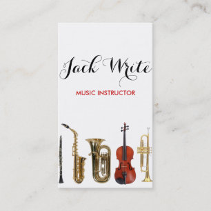 Tarjeta De Visita Lecciones de Música Instrumental Negocio Instructo