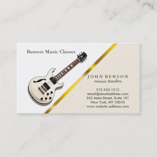 Tarjeta De Visita Lecciones de música modernas y chic