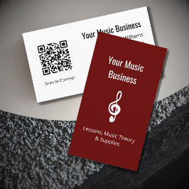 Tarjeta De Visita Lecciones de música Treble Clef código QR simple r