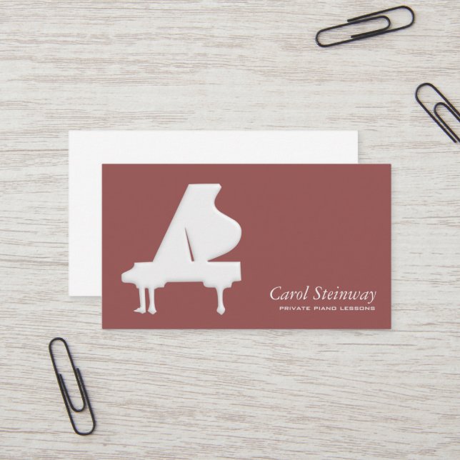 Tarjeta De Visita Lecciones de piano (Anverso/Reverso In Situ)
