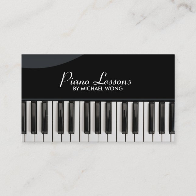 Tarjeta De Visita Lecciones de piano elegantes (Anverso)